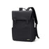 Sac à dos déperlant femme noir avec rabat à boucles et accent métallique
