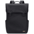 Sac à dos déperlant femme en cuir noir avec boucle et accent métallique