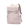 Sac à dos déperlant femme rose clair avec rabat et bretelles réglables
