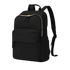 Sac à dos d’université femme en tissu noir avec fermetures éclair or pâle