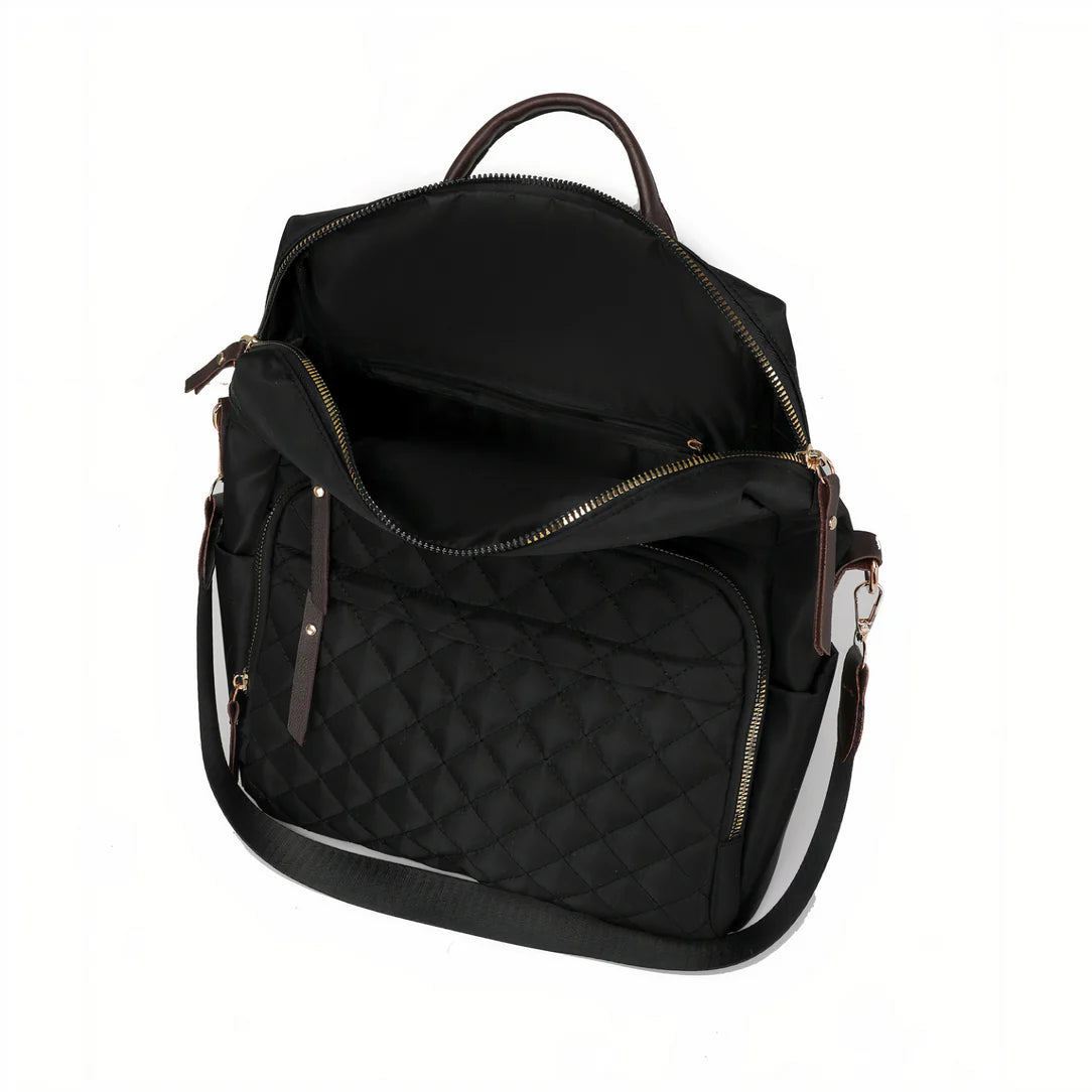 Sac à dos effet matelassée Céleste avec zip et bretelles ajustables