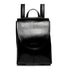 Sac à dos élégant en similicuir en cuir verni noir avec une poignée supérieure