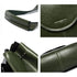Sac à dos élégant en similicuir vert foncé avec détail de la bandoulière, de la fermeture magnétique et de la couture