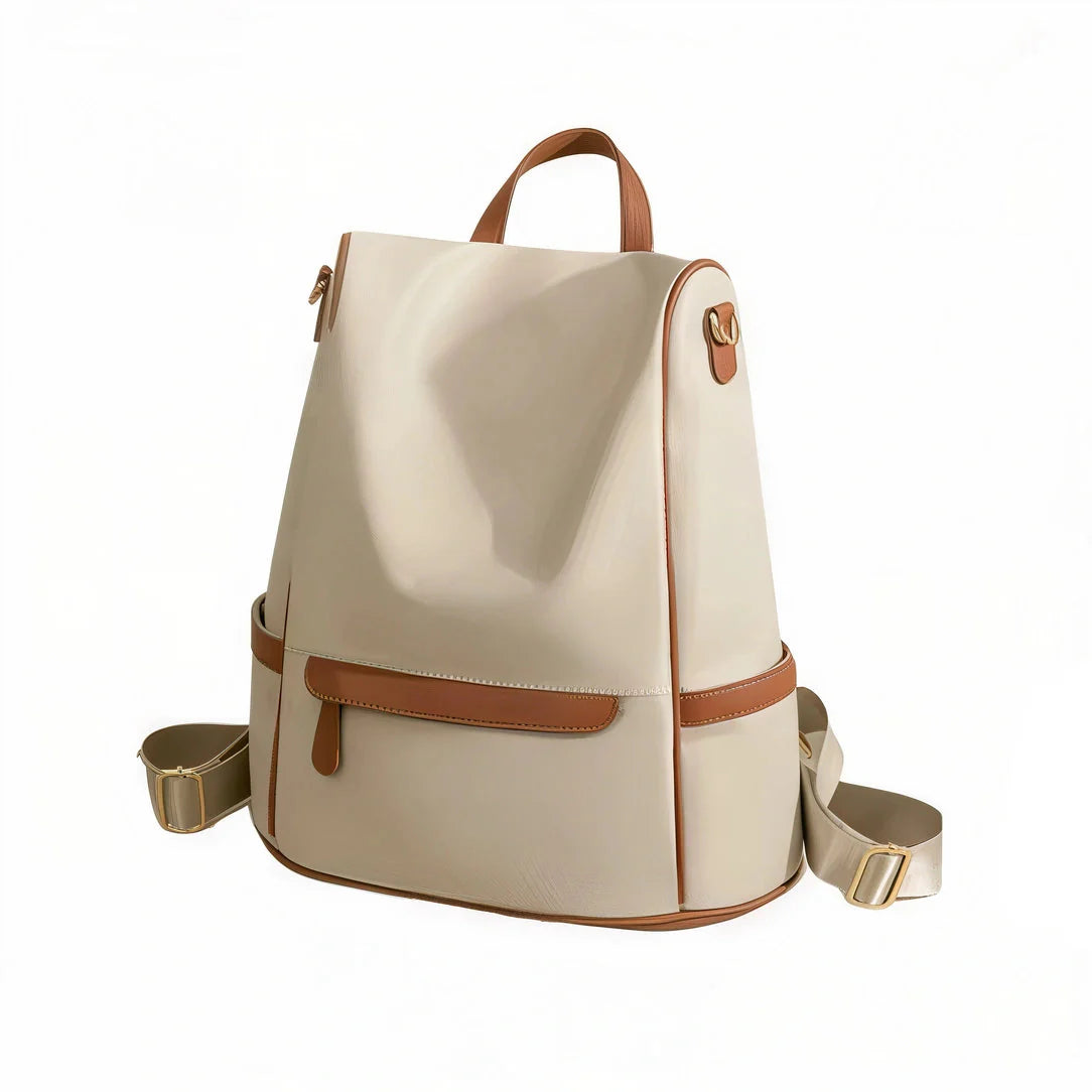 Sac à dos Elenya Vison crème avec accents marron et sangles ajustables