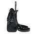 Sac à dos en cuir de vachette avec sac en cuir noir brillant, poignée supérieure et bandoulière réglable
