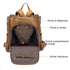 Sac à dos en cuir marron avec plusieurs compartiments et poches pour un style élégant
