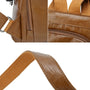 Sac à dos en cuir tan avec sangle tissée et détails zipper