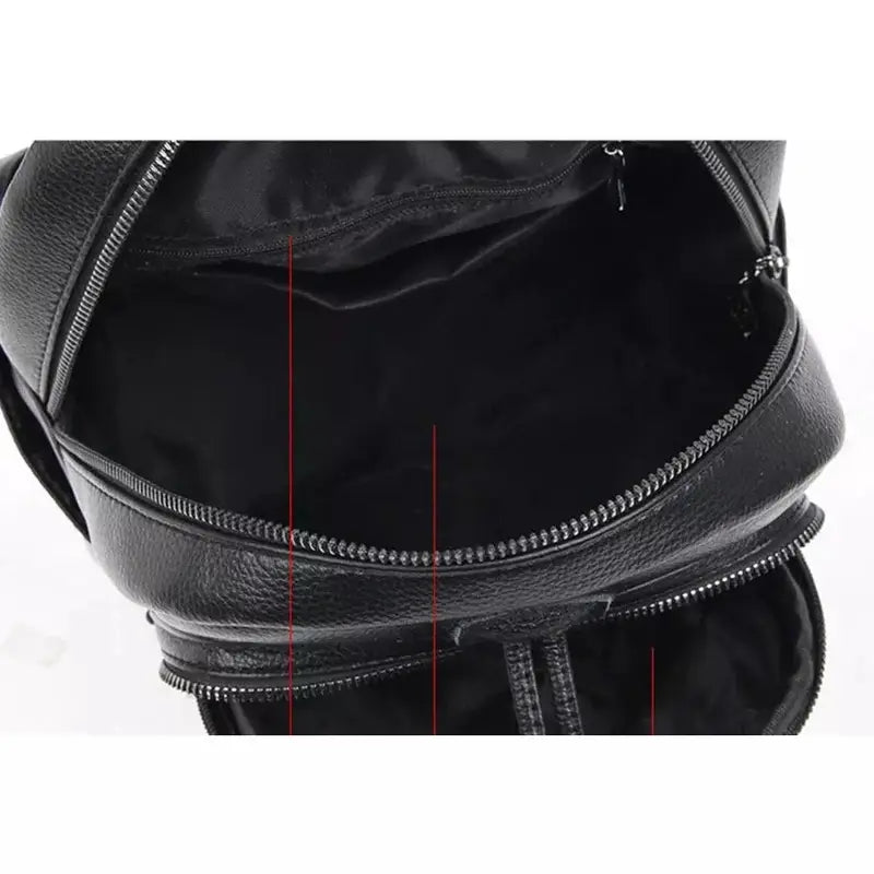 Sac à dos en cuir noir pour femme