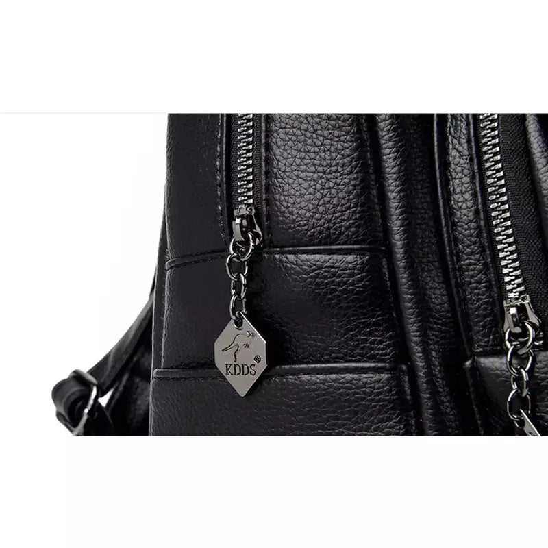 Sac à dos en cuir noir pour femme