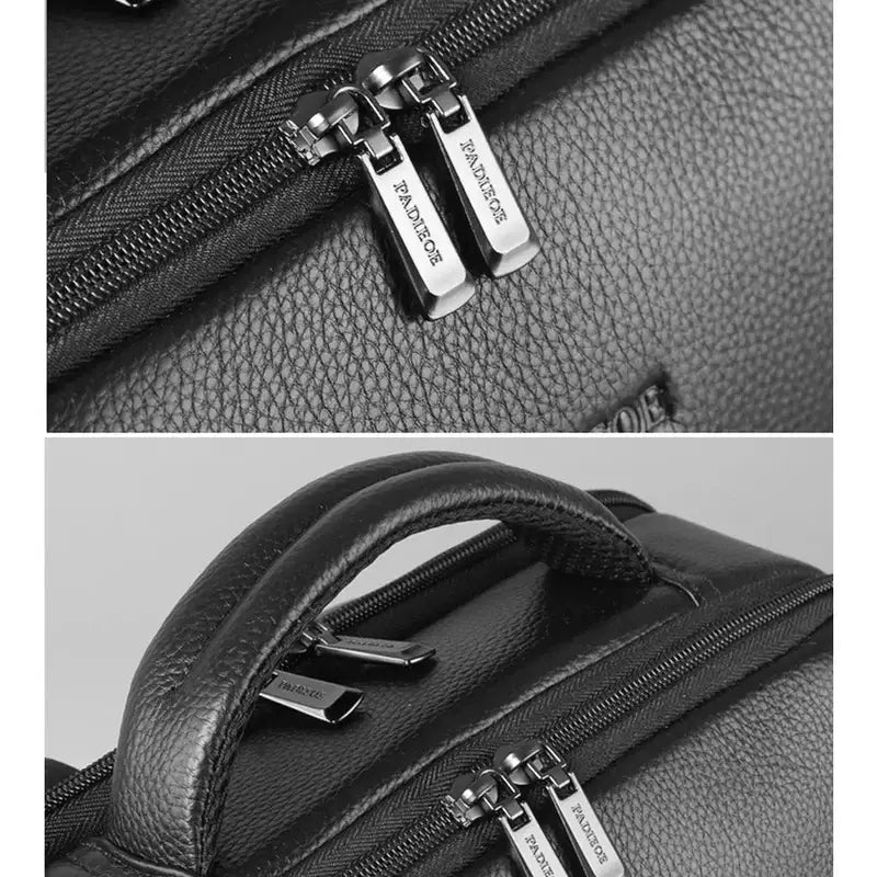 Sac à dos en cuir noir véritable