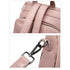 Sac à dos en cuir rose pour femme avec bretelles réglables et bandoulière détachable