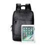 Sac à dos en cuir pour homme noir avec une tablette devant
