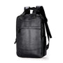 Sac à dos en cuir pour homme noir avec poche zippée frontale et poignées supérieures