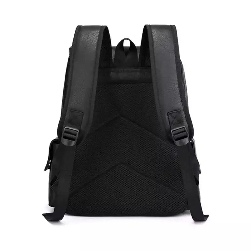 Sac à dos en cuir pour ordinateur avec bretelles rembourrées et panneau dorsal en mesh
