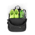 Sac à dos en nylon pliable avec sac de sport noir, chaussures vertes et boisson verte