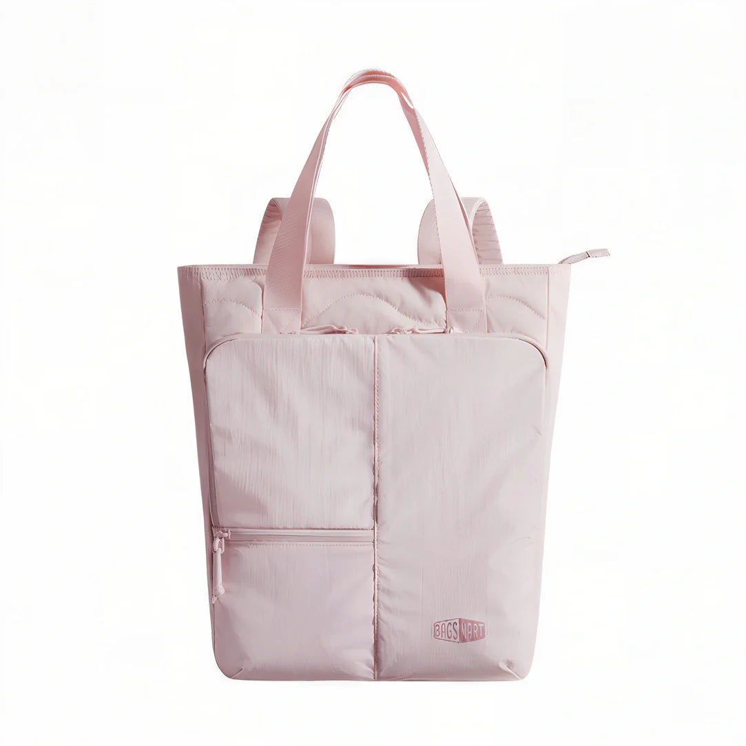 Sac à dos en tissu Bagsmart rose pastel avec zip et sangle ajustable