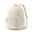 Sac à dos en tissu multi-compartiments avec rembourrage crème, poche avant et bretelles réglables