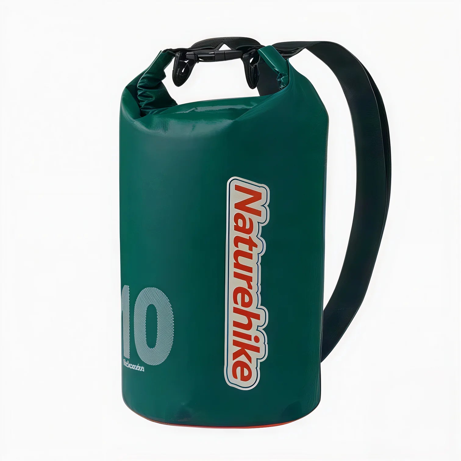 Sac à dos étanche Naturehike 10-25L IPX6 vert foncé, logo rouge