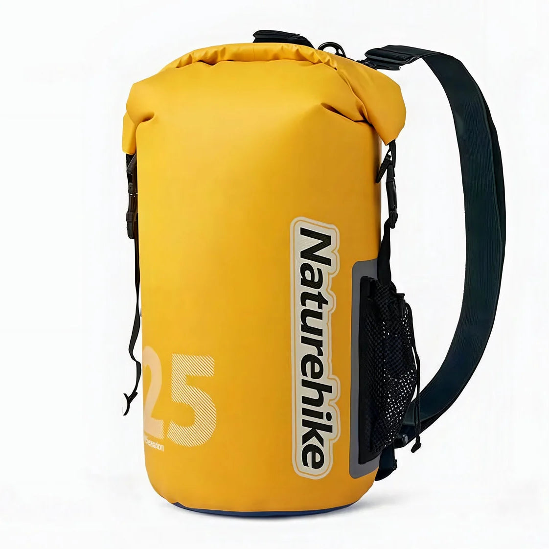 Sac à dos étanche Naturehike 10-25L IPX6 jaune vif avec sangles noires
