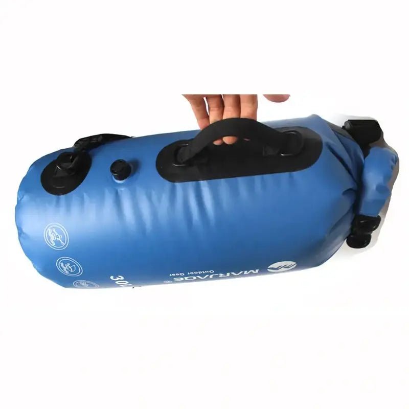 Sac à dos étanche 30l avec sac étanche bleu et poignée noire pour la randonnée