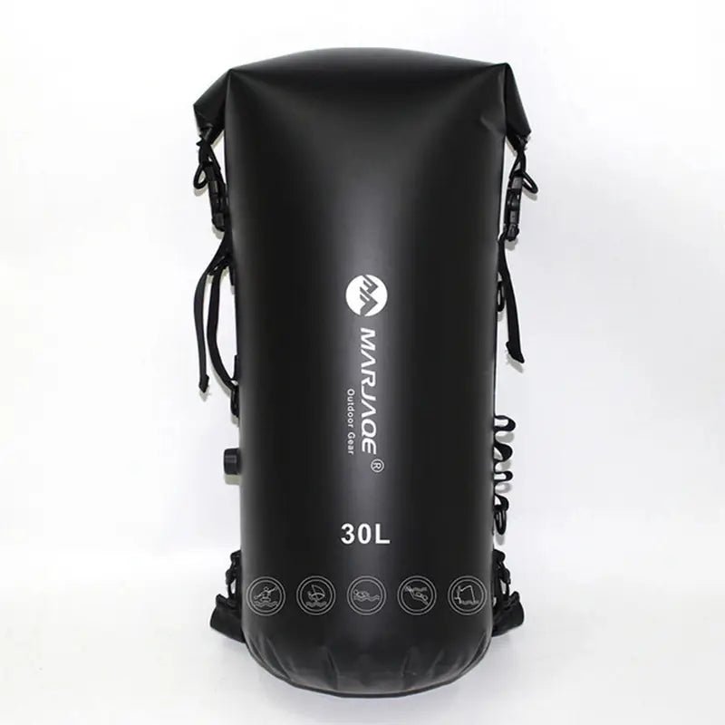 Sac à dos étanche 30l noir en cylindre avec bandoulière waterproof dry bag