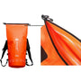 Sac à dos étanche 30L IPX7 flottant orange vif avec sangles noires