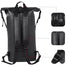Sac à dos étanche de rafting noir avec bretelles ajustables et boucles