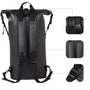 Sac à dos étanche de rafting noir avec bretelles ajustables et boucles