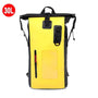 Sac à dos étanche de rafting jaune et noir avec poche transparente et porte-stylo latéral