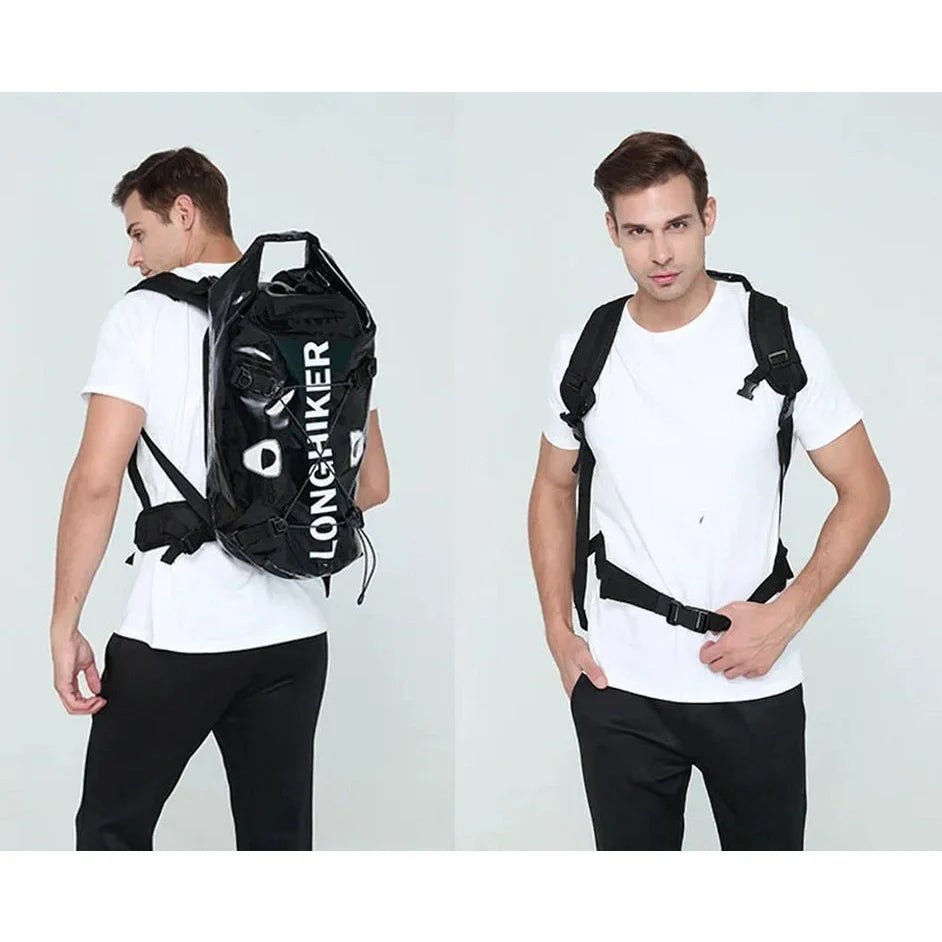 Sac à dos étanche de trail 30L noir avec bretelles ajustables et ceinture