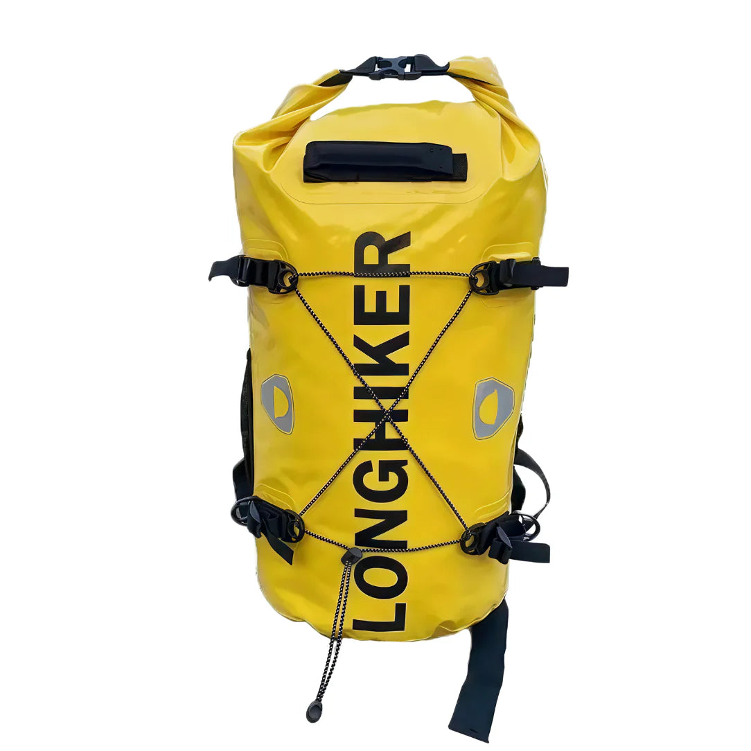 Sac étanche trail 30L Longhiker jaune vif avec sangles noires