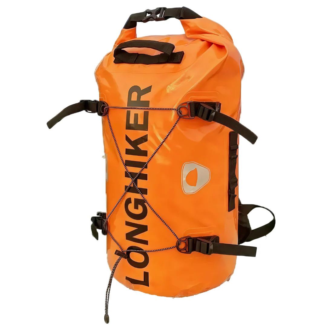 Sac à dos étanche de trail 30L orange vif avec sangles noires