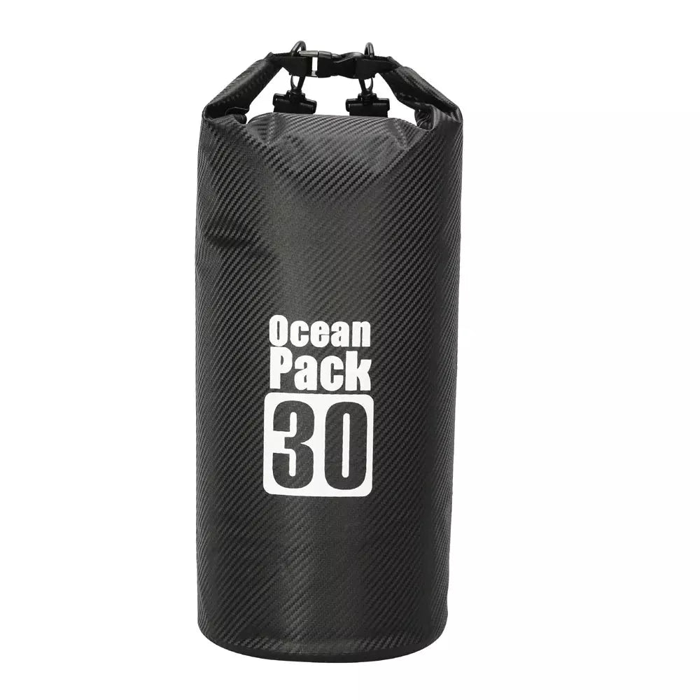 Sac à dos étanche paddle avec sac étanche noir cylindrique, fermeture à rouleau et boucle
