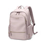 Sac à dos étudiant femme rose clair avec compartiments zippés et bretelles rembourrées