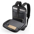 Sac à dos extra plat pour ordinateur noir avec plusieurs compartiments pour appareils et accessoires