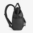 Sac à dos fashion en nylon noir et faux cuir avec compartiments et bretelles ajustables
