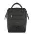 Sac à dos fashion noir rectangulaire avec poignée supérieure et plusieurs compartiments zippés