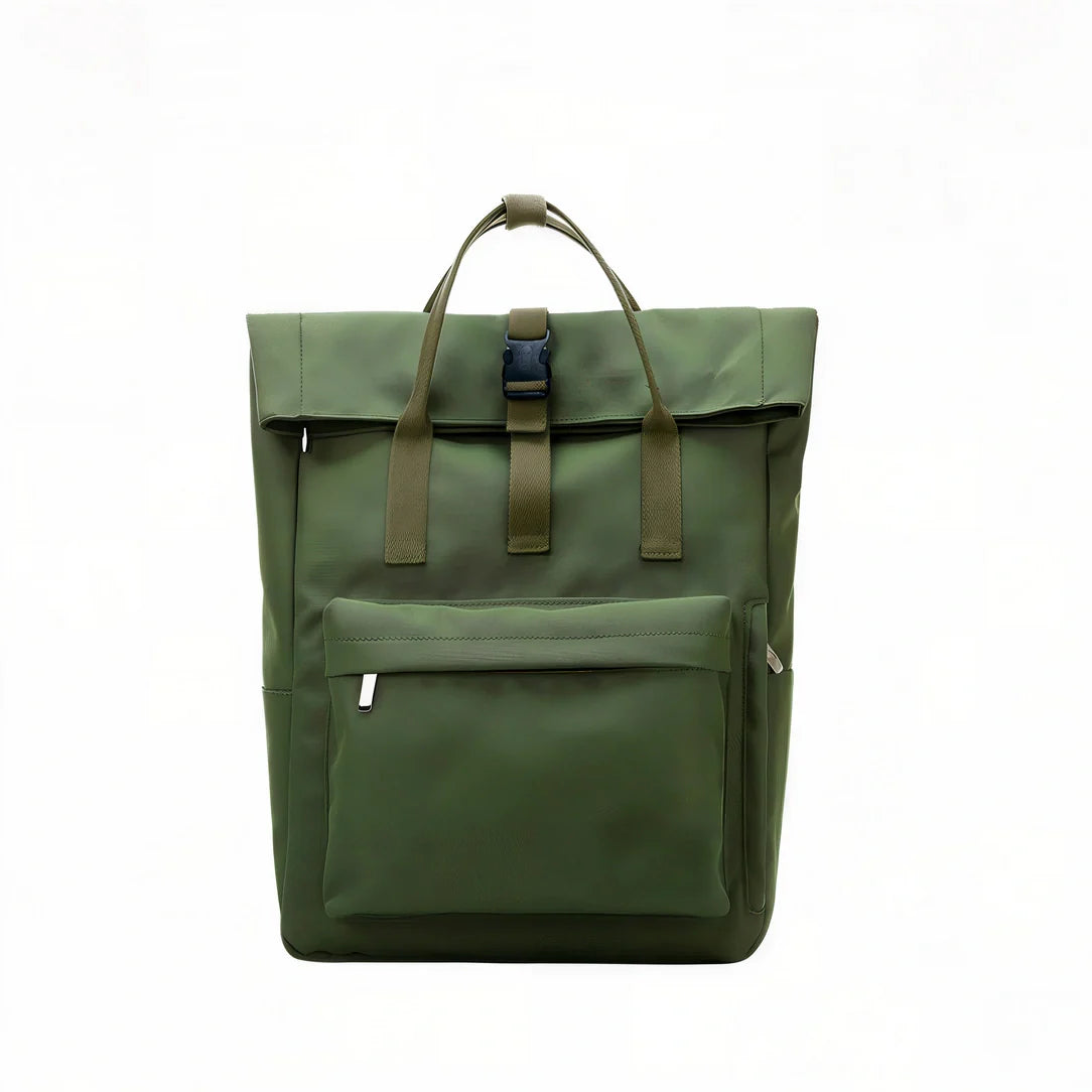Sac à dos Fémina Escape vert olive avec accents marron et sangles ajustables