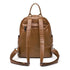 Sac à dos femme de ville en cuir marron avec bandoulières réglables et poignée supérieure