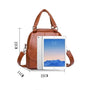 Sac à dos femme en cuir chic avec poignée supérieure et bandoulière en cuir brun