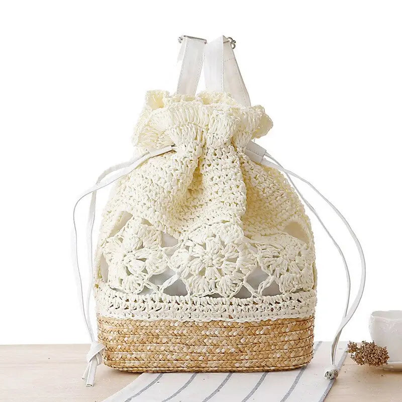 Sac à dos femme paille