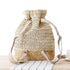 Sac à dos femme paille en paille tissée avec cordon et bretelles en cuir