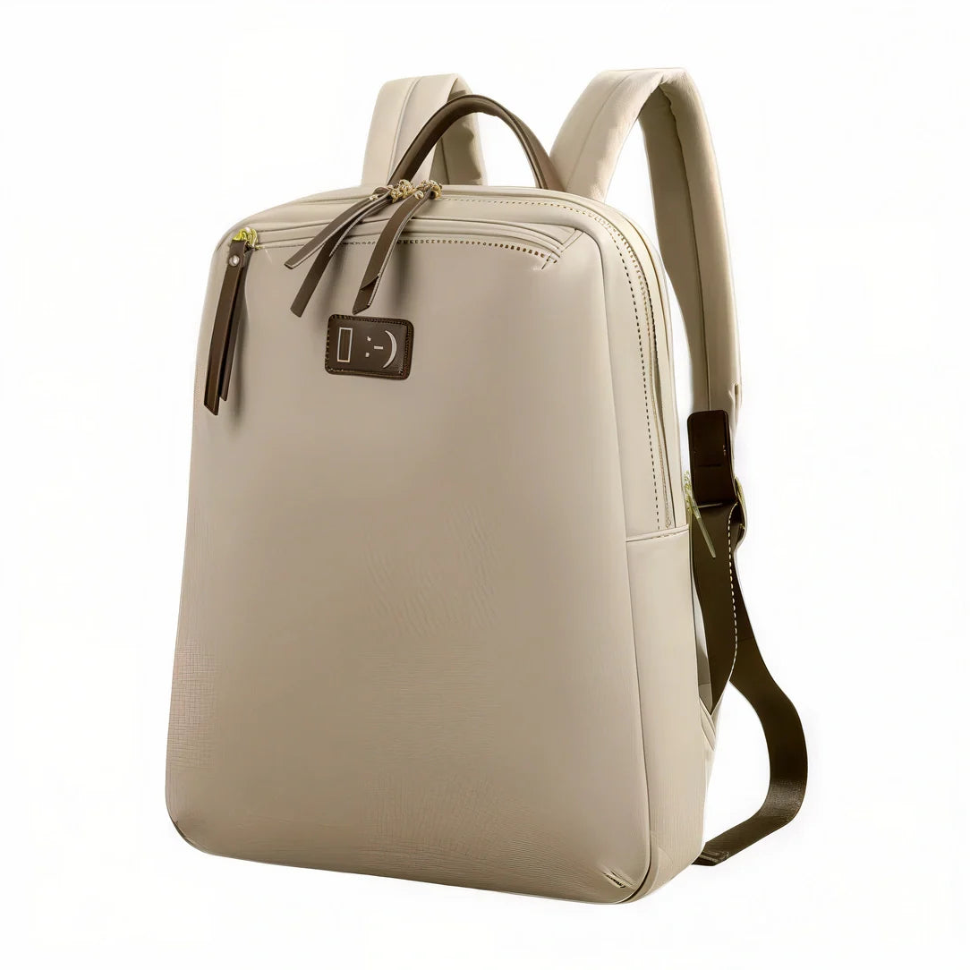 Sac à dos femme beige avec accents marron pour PC 14 pouces - Transit