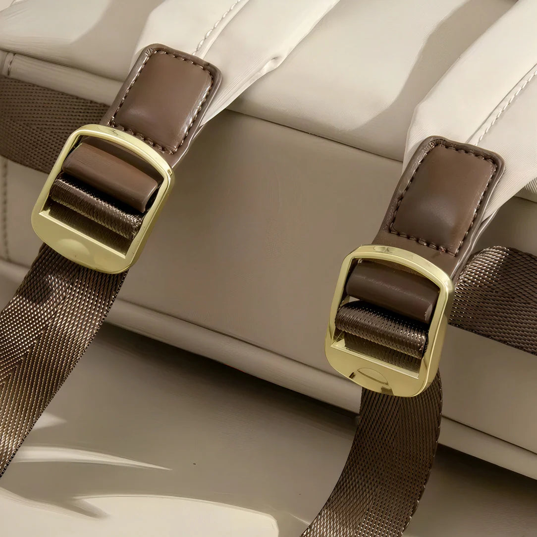 Ceinture de sécurité en cuir marron avec boucle dorée pour Transit