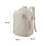 Sac à dos femme voyage cabine beige avec compartiments zippés et bretelles ajustables