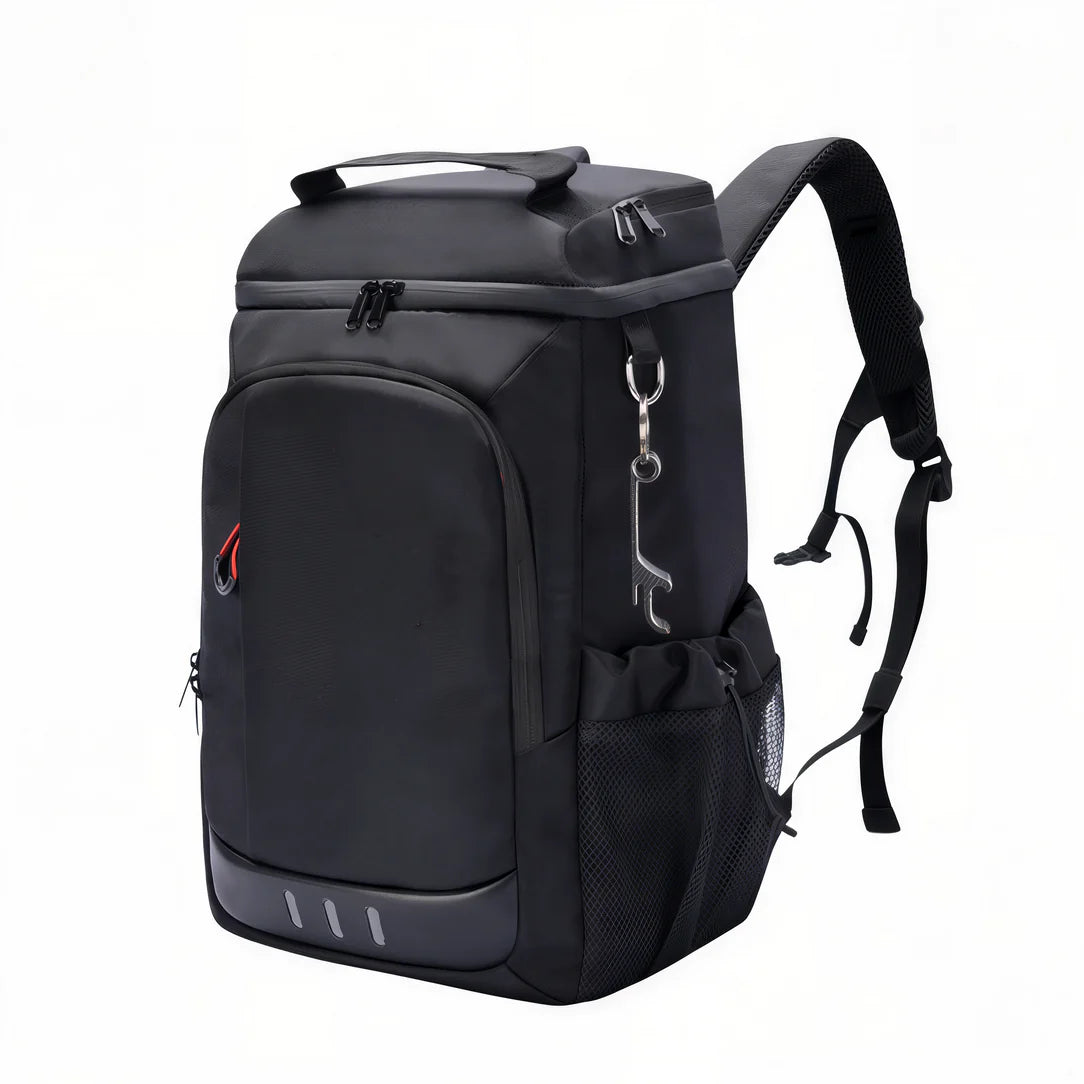 Sac à dos glacière 24L noir isolé avec ouvre-bouteille pour pique-nique