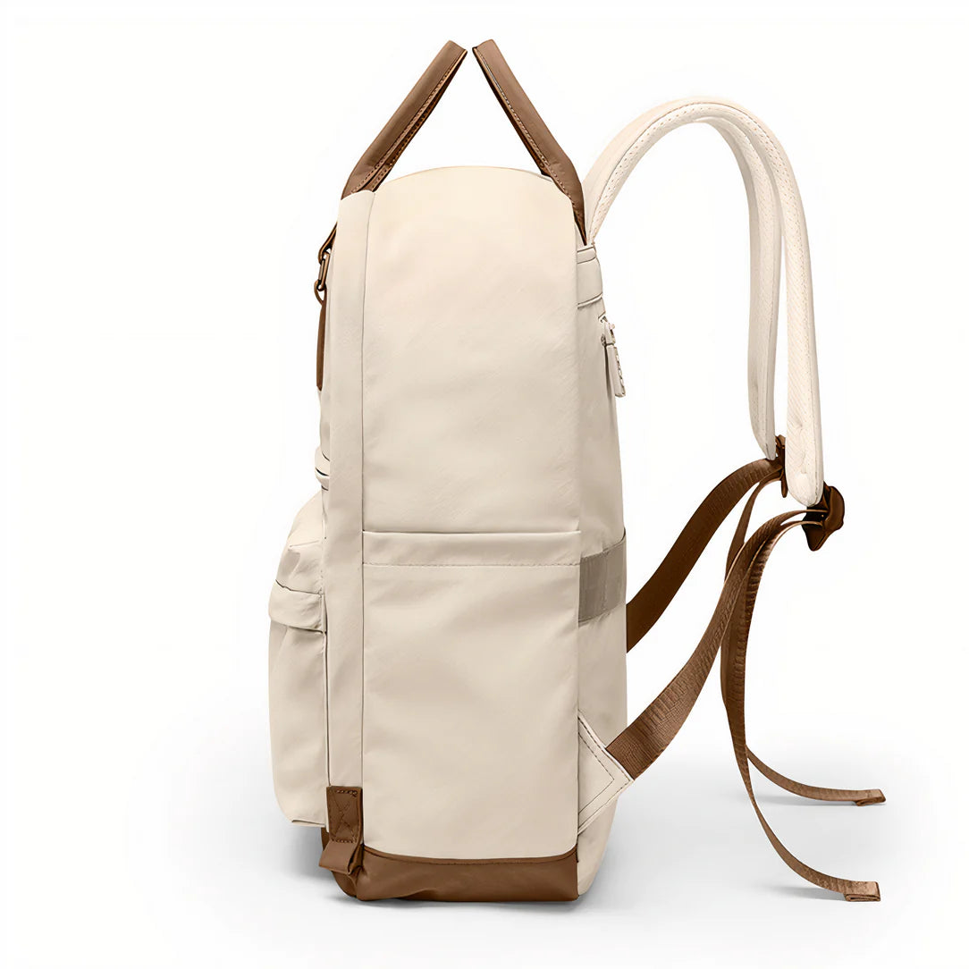 Sac à dos Golf Boréal en toile beige avec accents marron et bretelles ajustables