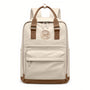 Sac à dos Golf Boréal crème avec accents marron et bretelles en cuir