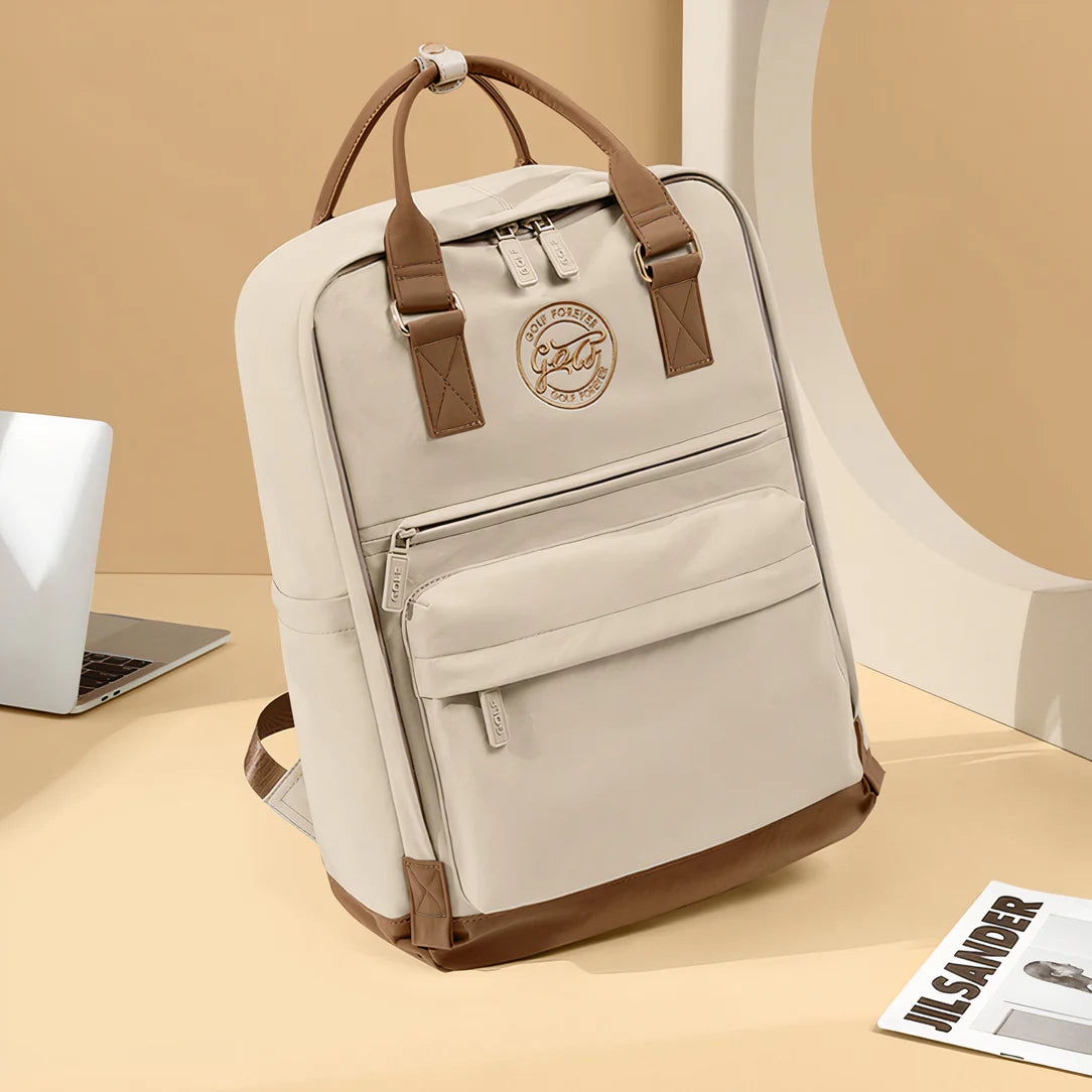 Sac à dos Golf Boréal crème avec accents marron et logo Jansport