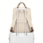 Sac à dos Golf Boréal crème avec accents en cuir marron et roues blanches pour voyager
